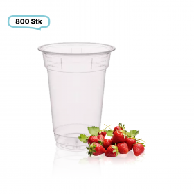 Smoothie Cups, klare Becher 300ml - 800 Stück, transparentes recyceltes PET