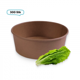 Salatboxen Salatschalen braun 1000ml, 300 Stück, to go, take away, biologisch abbaubar, Kraftpapier+ PLA