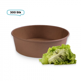 Salatboxen Salatschalen braun 500ml, 300 Stück, to go, take away, biologisch abbaubar, Kraftpapier+ PLA