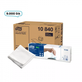 Tork 10840 Xpressnap Spenderserviette, weiß, 1-lagig, 9.000 Stück, 1/4 Falzung, universal, Tissue für Spendersystem N4