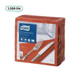 Tork Dinner- Serviette 3-lagig , 39er, 1/4 Falz, 1.200 Qualitäts-Servietten, verschiedene Farben