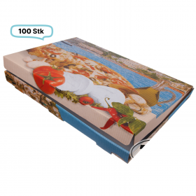 Pizzakarton Pizzabox 40x60x5 weiß mit Neutraldruck 100 Stk, to go, take away, kompostierbar, Kraftkarton, fettresistent