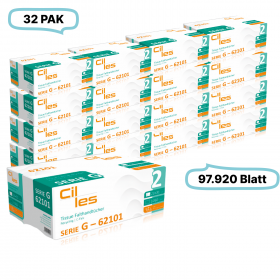 Falthandtücher 23x31cm, 2-lg, 32 Pak, 97.920 Blatt gesamt, 3.060 Blatt/ Pak, Recyclingpapier, C-Falz, CIL- les Tissue, Series G