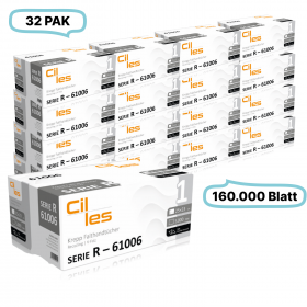 Falthandtücher 25x23cm, 2-lg, 32Pak, 160.000Blatt gesamt, 5.000Blatt/Pak, Recycling-PLUS Krepp, V-Falz, CIL-les Tissue, Series R