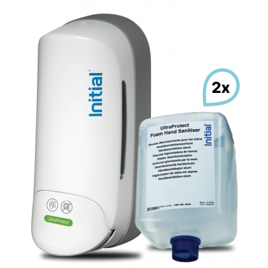 SET: Desinfektionsschaumspender Signature KOMPAKT MANUELL + 2 x Desinfektionsschaum UltraProtect, Rentokil INITIAL