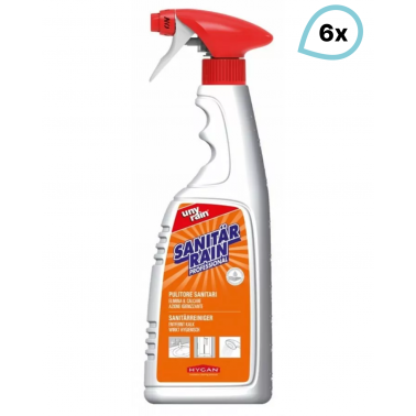 Saurer Profi-Spezialreiniger und Entkalker, 6 x 750 ml Sprühflasche, für Badoberflächen, sehr ergiebig, materialschonend