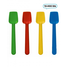 Eislöffel, Eisspaten Plastik gewölbt bunt, 10.000 Stück, 93 mm, stabil, Einweg, to go