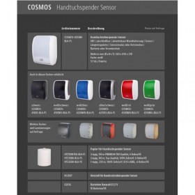 SET: Handtuchrollenspender Sensor Blanc Cosmos verschied.Farben+6 Handtuchrollen PREMIUM TAD - PRODUKTSET