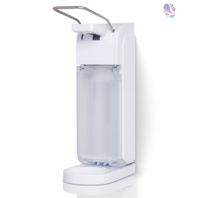 Armhebelspender Blanc UNIVERSAL 500ml & 1.000ml mit schwenkbarer Abtropfschale, verschließbar, Seife, Desinfektion...