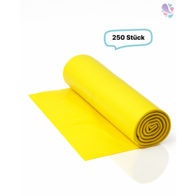 Müllsack, 250 Müllbeutel, Abfallsack, QUALITY, GELB, 120 Liter, extra reißfest, 38my, 250 Beutel je SET