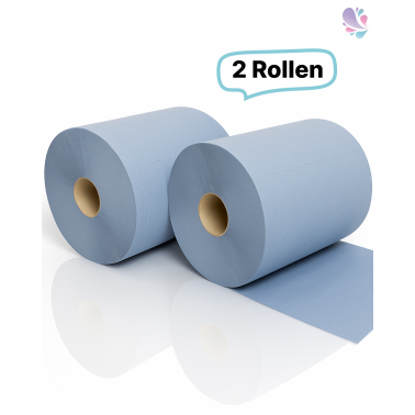 Putzrolle blau Blanc-Quality, 2 Rollen, 3-lagig, 2.000 Abrisse, saugstark, reißfest