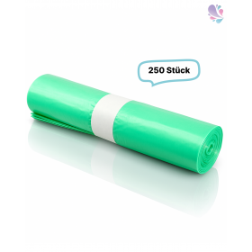 Qualitäts-Müllsack 70 Liter, grün, 33my, LDPE, 250 Beutel je SET