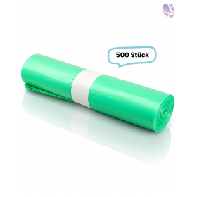 Müllbeutel, 500 Qualitäts-Müllsack 120 Liter, grün, 17my, HT-MÜLLBEUTEL