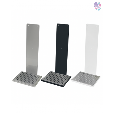 Tischständer Cosmos aus Edelstahl mit Auffangschale in Edelstahl, anthrazit oder weiß für Desinfektionsspender SENSOR Cosmos