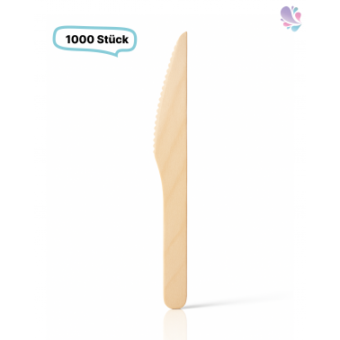 Messer, Holzmesser Einwegbesteck, 1.000 Stk, gewachst, biologisch abbaubar, 16 cm