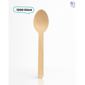 Löffel, Holzlöffel Einwegbesteck, 1.000 Stk, gewachst, biologisch abbaubar, 16 cm