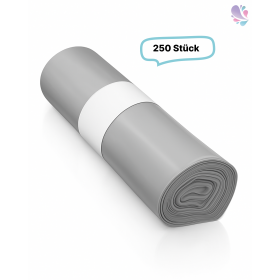 Müllbeutel, Qualitäts-Müllsack 60 Liter, grau, reißfest, 34my, 250 Beutel je SET