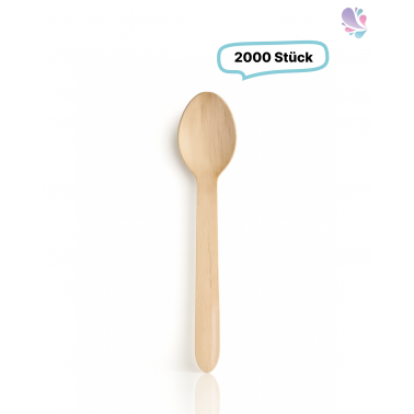 Kaffeelöffel, Holzkaffeelöffel Einwegbesteck, 2.000 Stk, natur, biologisch abbaubar, 11 cm