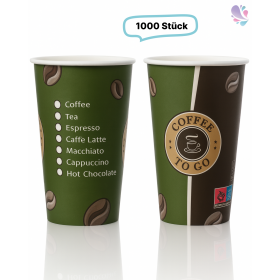 Kaffeebecher, Pappbecher Topline 16oz, Volumen: 0,40 l, Ø 90 mm, 1.000 Stk, Coffee To Go