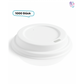 Deckel aus Bagasse 1.000 Stk für Kaffeebecher mit 80mm Durchmesser, umweltfreundlich, kompostierbar
