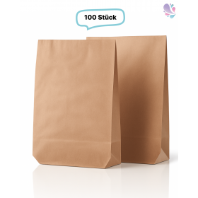 Recyclingpapier Müllbeutel, Papier unbedruckt, braun, 70x95cm, 110-120 Liter, 100 Stk