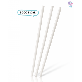 Papier- Trinkhalm, WEIß- JUMBO, 8X210MM, 6.000 Stk