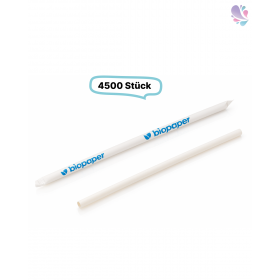 Papier- Trinkhalm, weiß, umhüllt, 6x 200mm, 4.500 Stk