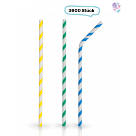Papier- Trinkhalm, Flex - BUNT 5,8 x 220 mm, 3.600 Stk