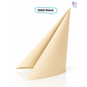 Servietten creme, 40er, 1/4 Falz, 3-lagig, 1.000 Servietten, extra groß, extra dick