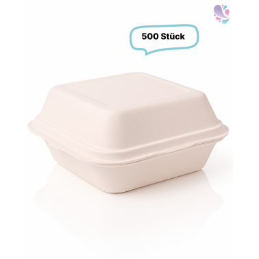 Burgerboxen Pommesboxen Standard IP6 aus Bagasse 500 Stück, to go, take away, biologisch abbaubar, umweltfreundlich