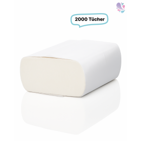 Falthandtuchpapier, Handtuchpapier, Premium-TAD SET, Interfold ZICK ZACK, 2-lagig, 2.000 Tücher je SET