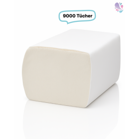 Toilettenpapier, 9.000 Blatt Toilet Tissue, 2-lagig, 100% Zellstoff, gefaltet, wasserlöslich, Einzelblatt