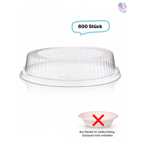 Deckel 600 Stück für Bagasse Salatboxen Salatschalen G2, recycelbar, umweltfreundlich
