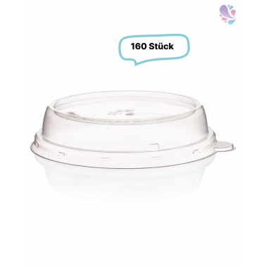 Deckel 160 Stück für Bagasse Salatboxen Salatschalen FIX, recycelbar, umweltfreundlich
