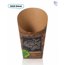 Wrap-Cup 1.000 Stk, to go, take away, kompostierbar, rustikales Holzmotiv, fett- und feuchtigkeitsabweisend