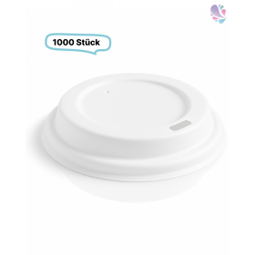 Deckel aus Bagasse 1.000 Stk für Kaffeebecher mit 90mm Durchmesser, umweltfreundlich, kompostierbar