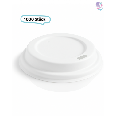 Deckel aus Bagasse 1.000 Stk für Kaffeebecher mit 90mm Durchmesser, umweltfreundlich, kompostierbar