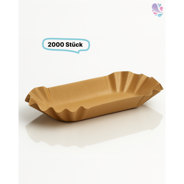 Pappschalen Pommesschalen klein 2.000 Stk, to go, take away, biologisch abbaubar, nachhaltig, kunststofffrei