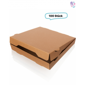 Pizzakarton Pizzabox Flammkuchenbox 36x36 braun unbedruckt 100 Stk, to go, take away, kompostierbar, Kraftkarton, fettresistent