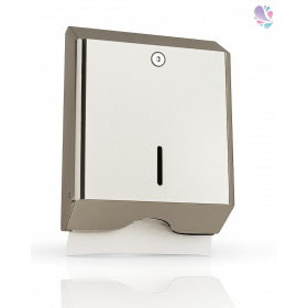 Falthandtuchspender INOX Z600, Edelstahl, robust, abschließbar, Kapazität: 600 Faltpapiere