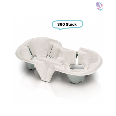 Becherhalter, praktische & kompostierbare Chinet-Transporthilfe für 2 Becher, 21 x 11 x 4 cm, 360 Stk