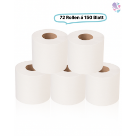 Toilettenpapier, 72 Haushaltsrollen, 4-lagig, weiß, Zellstoff, wasserlöslich, WEPA-prestige supersoft, 10.800 Blatt, 9,5x13cm