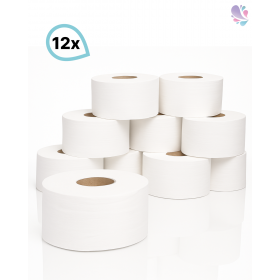Toilettenpapier Jumbo Maxi 12 x 310m, 2-lagig, 100% Zellstoff, verstopfungsfrei, 12 Rollen je SET