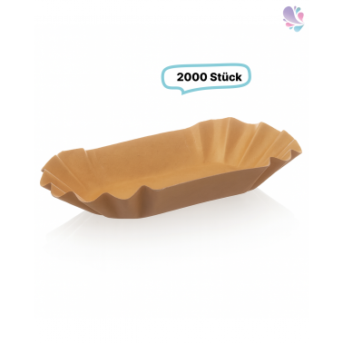 Pappschalen Pommesschalen medium 2.000 Stk, to go, take away, biologisch abbaubar, nachhaltig, kunststofffrei