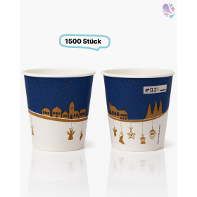 Glühwein/ Heißgetränke-Pappbecher mit hohem Hitzeschutz, Pappbecher 8oz, Volumen: 0,20 l, Ø 80 mm, 1.500 Stk, Heißgetränkegenuss