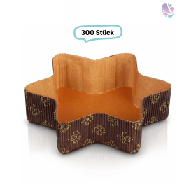 Papier-Backformen Stern klein, Weihnachten, 300 Stück, 130x35mm, Volumen ca. 270ml, Backofen geeignet, aluminiumfrei