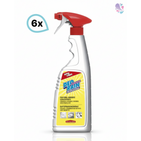 Profi-Deodorantkonzentrat mit Pumpzerstäuber, 6 x 750 ml Sprühflasche, sehr ergiebig, phosphatfrei, mit Parfümölen