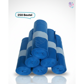 Qualitäts-Müllbeutel mit Zugband 120 Liter, blau, 37my, 250 Beutel je SET