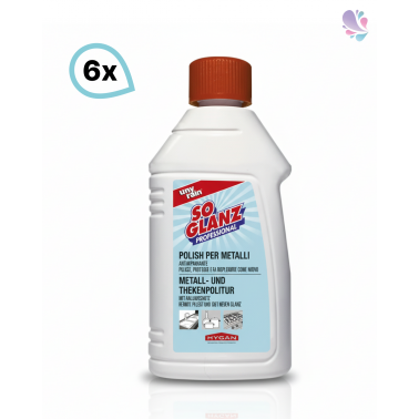 Profi-Feinpolitur für Metalle und Theken, 6 x 250ml Flasche, sehr ergiebig, reinigt, glänzt und schützt