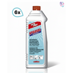 Profi-Spezialreiniger für Lebensmittelgeräte, 6 x 1 Liter Flasche, für Schlagsahneautomaten, Eismaschinen und Konditoreigeräte